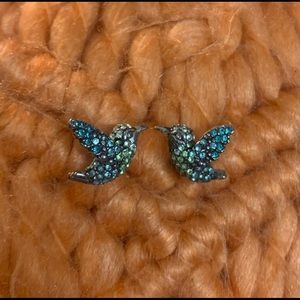 Fossil bird earrings